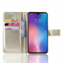 Husă tip portofel, din piele, pentru Xiaomi Mi 9 - auriu