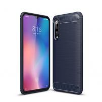 Carcasă din plastic cu textură șlefuită, pentru Xiaomi Mi 9 - albastru închis