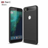 Carcasă din plastic cu textură șlefuită, pentru Google Pixel 2 - negru
