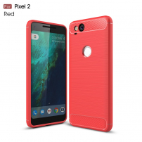 Carcasă din plastic cu textură șlefuită, pentru Google Pixel 2 - roșu