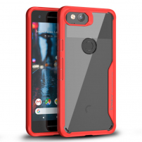 Carcasă antișoc Ipaky, transparentă, cu ramă, pentru Google Pixel 2 - roșu