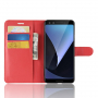 Husă flip cu textură de piele, pentru Google Pixel 3 - roșu