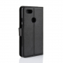 Husă flip cu textură de piele, pentru Google Pixel 3XL - negru
