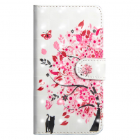 Husă flip Pom în floare, pentru Google Pixel 3 - roz-alb