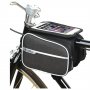 Geantă de bicicletă cu compartiment de telefon - 2l - negru